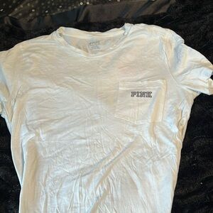 PINk Tshirt - white with pastel lettering size large